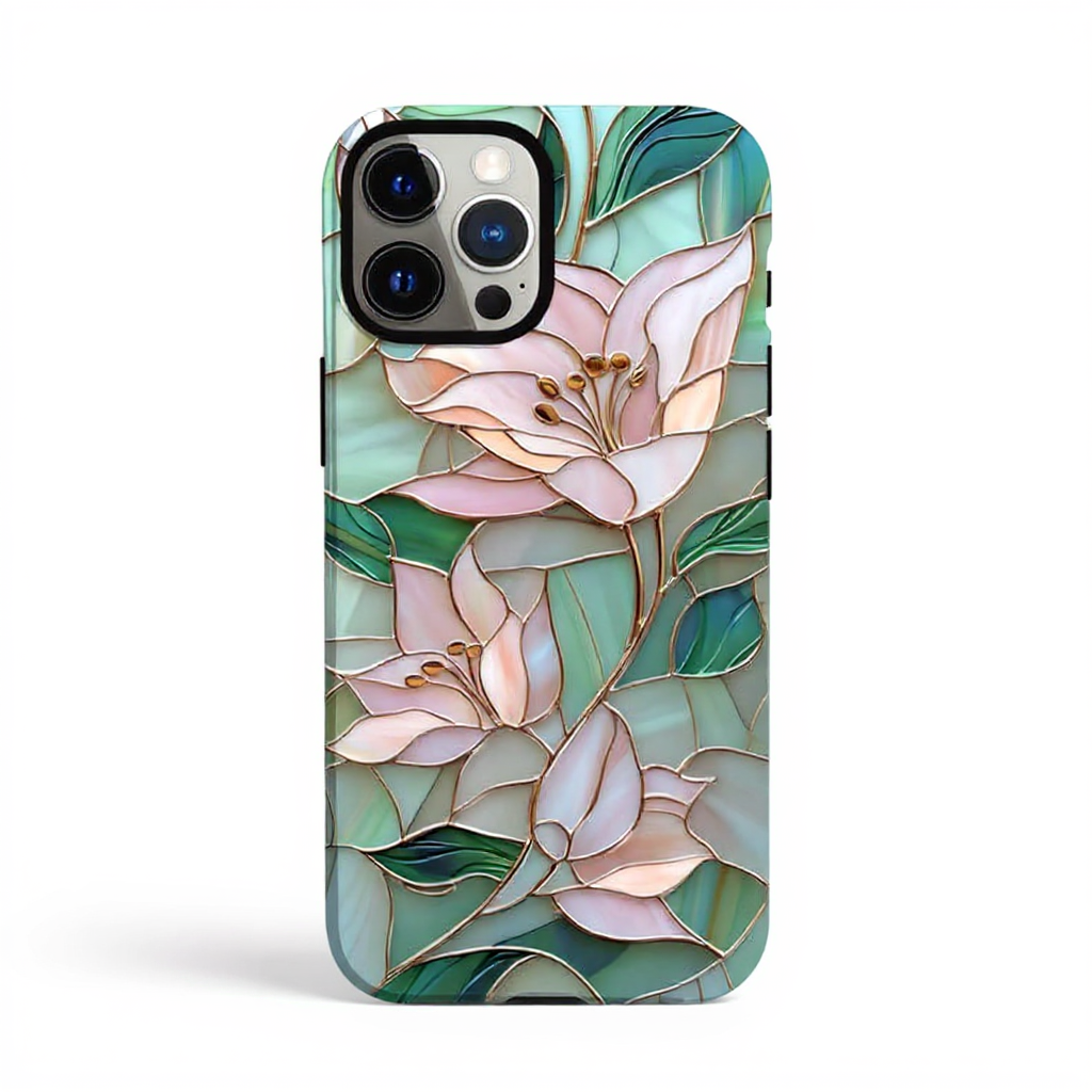 Elegant Floral Stained Glass Tough Phone Case