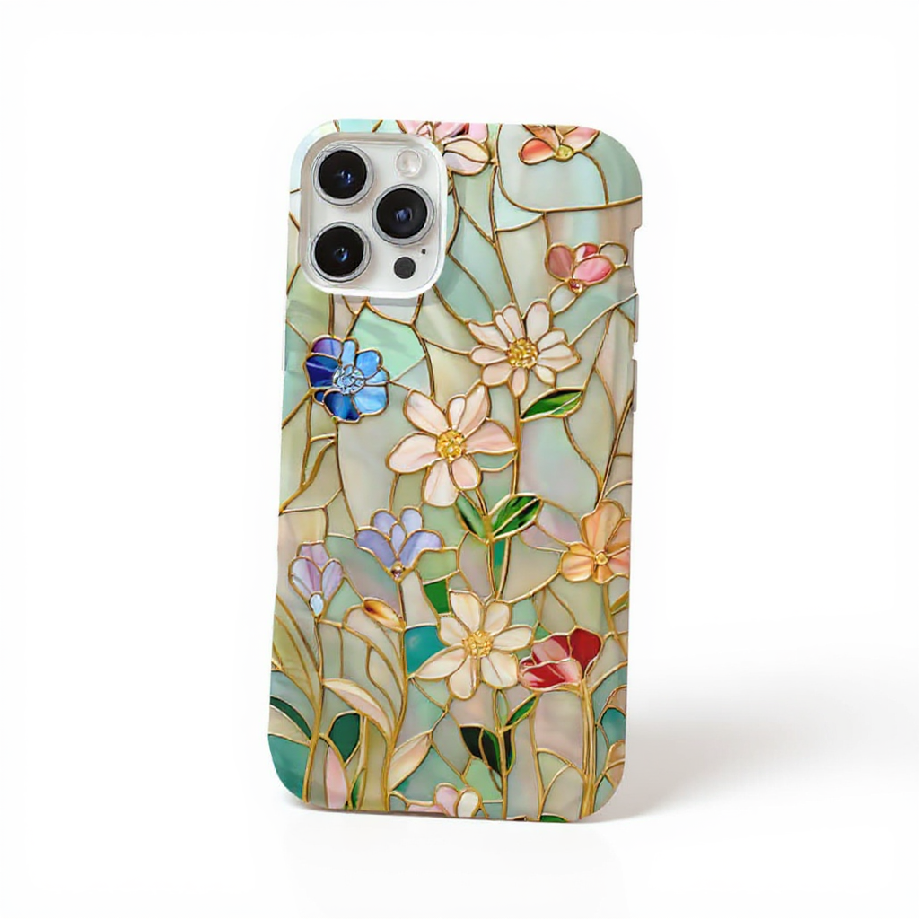 Elegant Floral Stained Glass Tough Phone Case