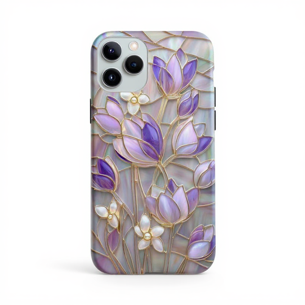 Elegant Floral Stained Glass Tough Phone Case