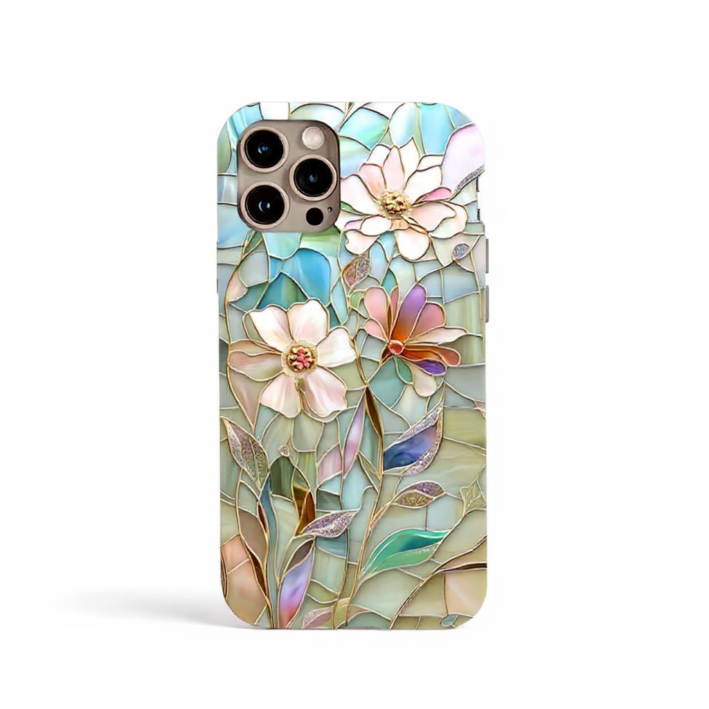 Elegant Floral Stained Glass Tough Phone Case