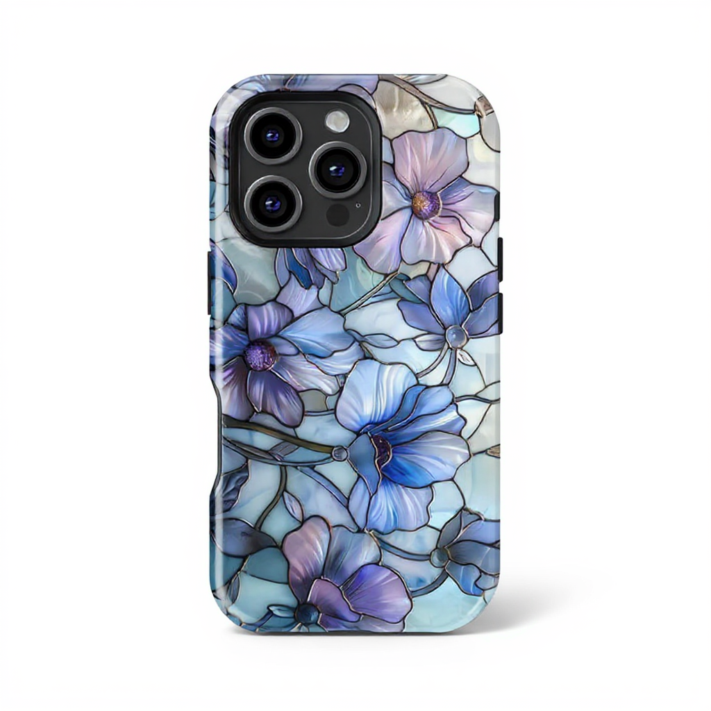 Elegant Floral Stained Glass Tough Phone Case
