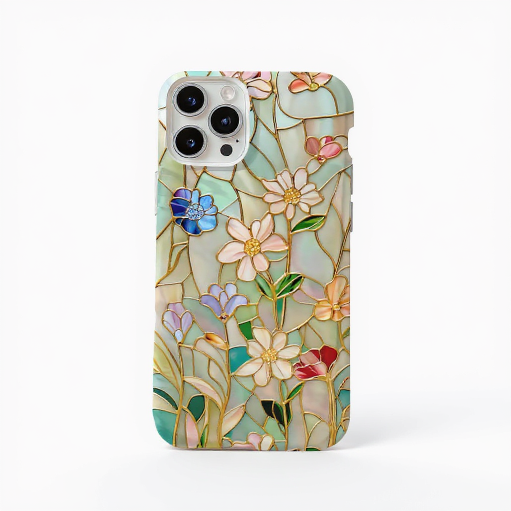 Elegant Floral Stained Glass Tough Phone Case