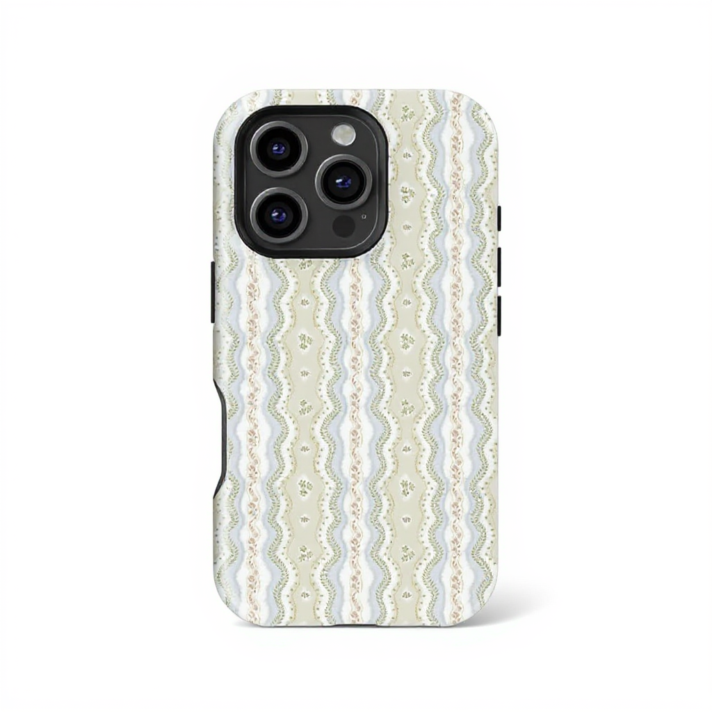 Elegant Floral Wave Pattern Tough Phone Case