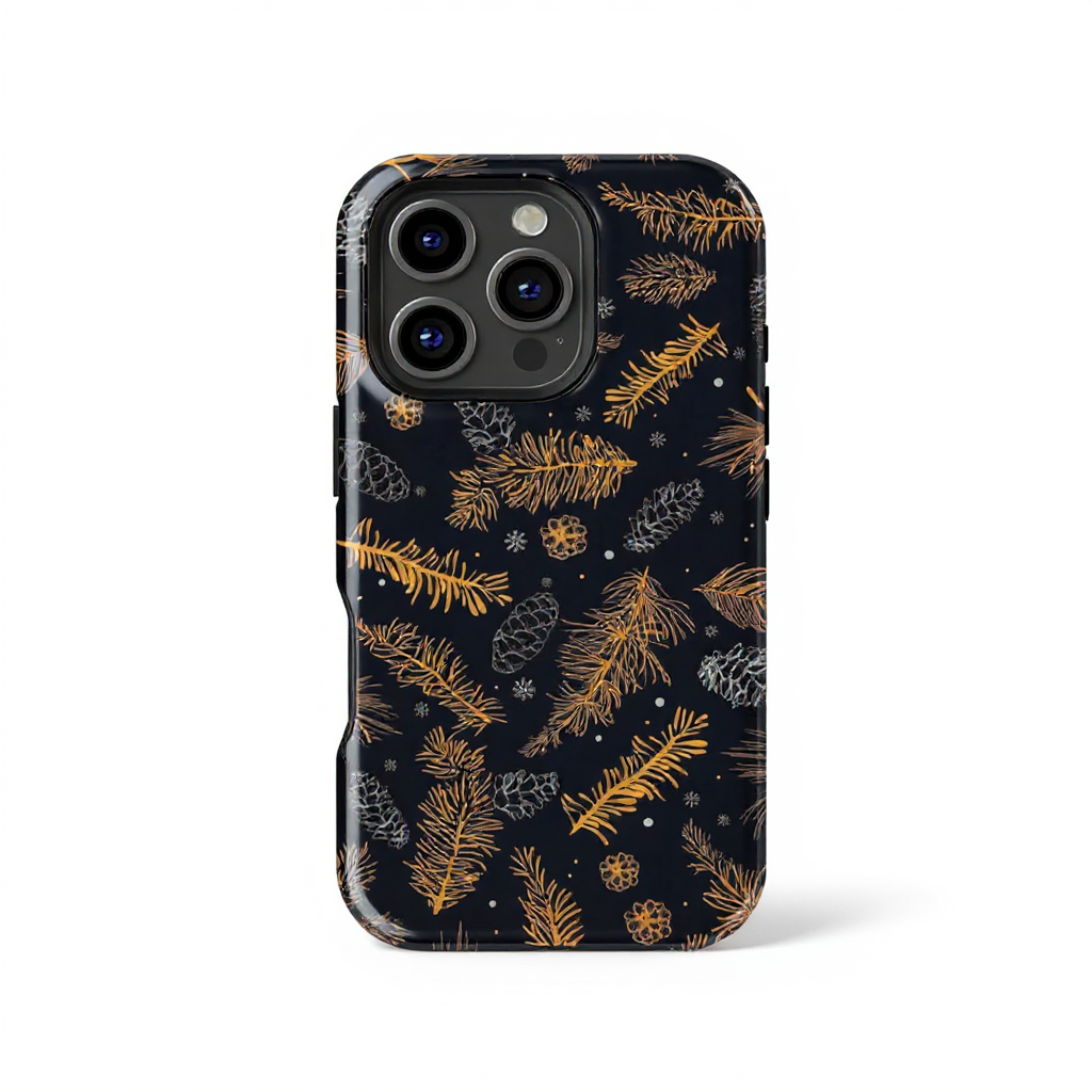 Elegant Forest Green Pine Design Tough Phone Case
