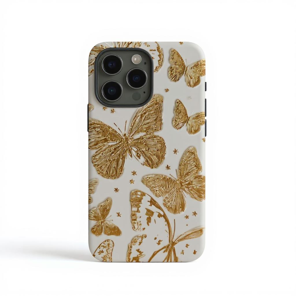 Elegant Gold Butterfly Design Tough Phone Case