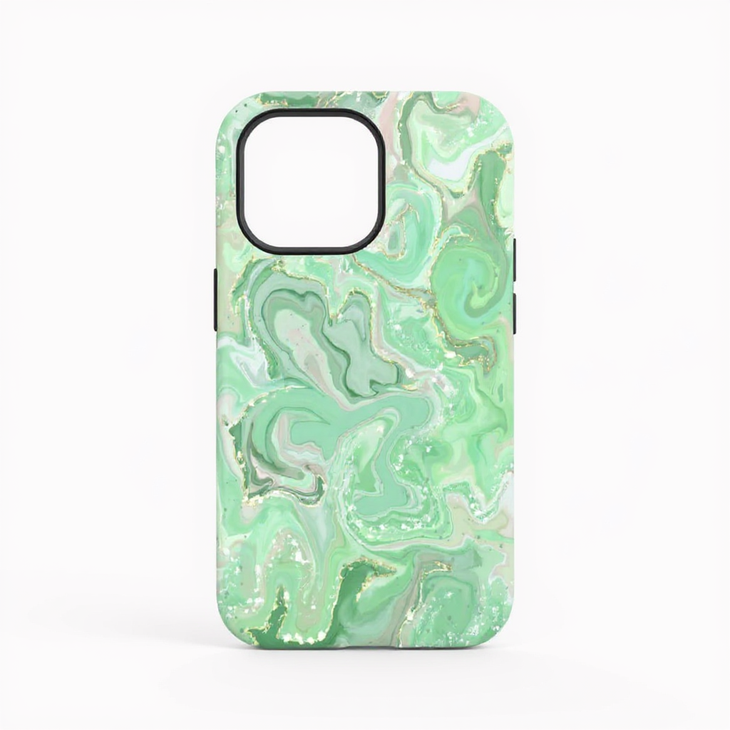 Elegant Green Marble Swirl Tough Phone Case