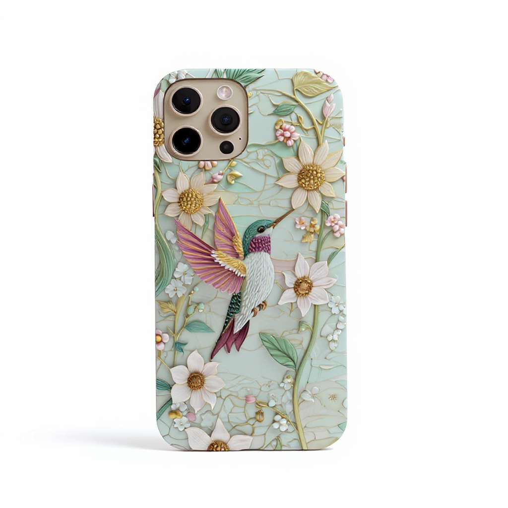 Elegant Hummingbird and Floral Design Tough Phone Case