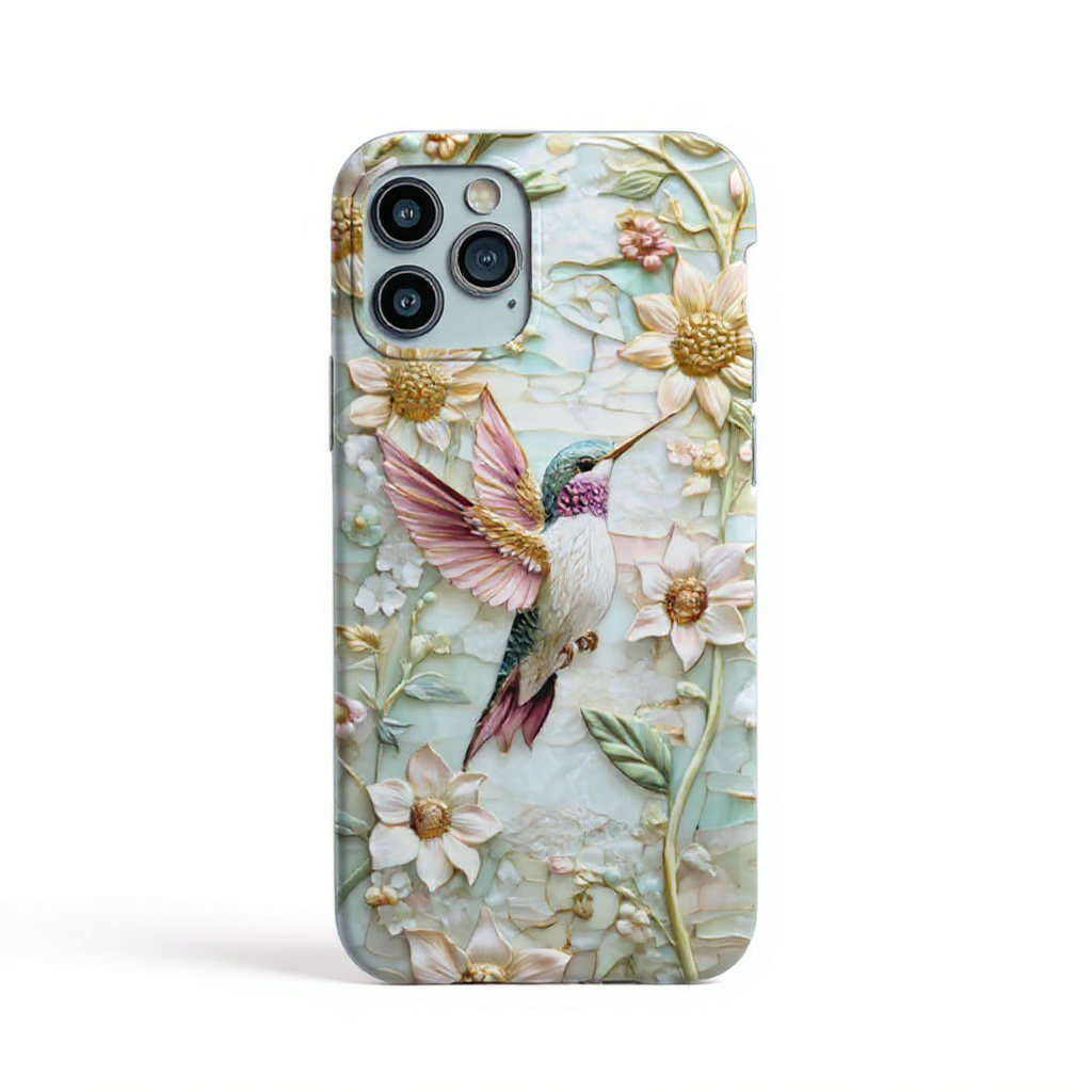 Elegant Hummingbird Floral Design Tough Phone Case