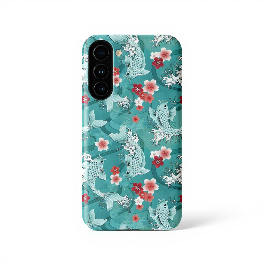 Elegant Koi Fish and Cherry Blossom Tough Phone Case