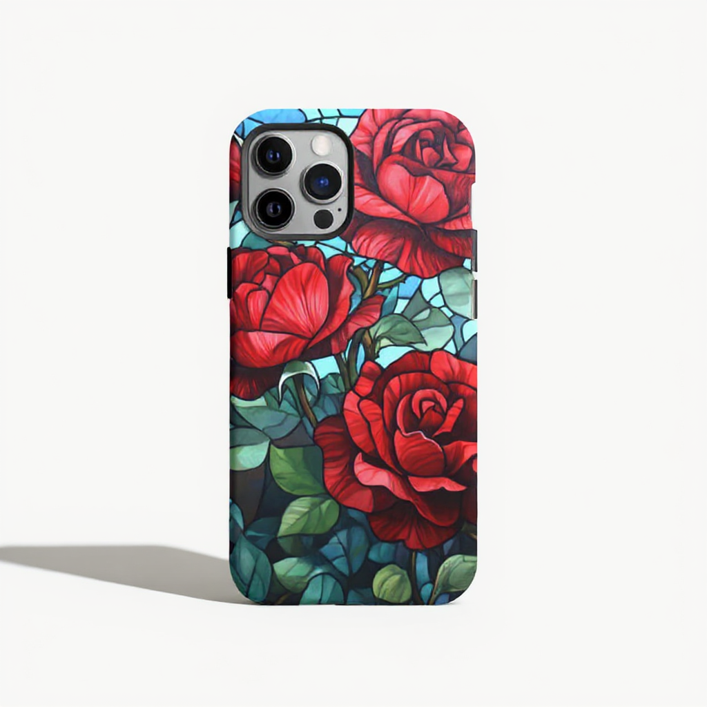 Elegant Stained Glass Floral Tough Phone Case