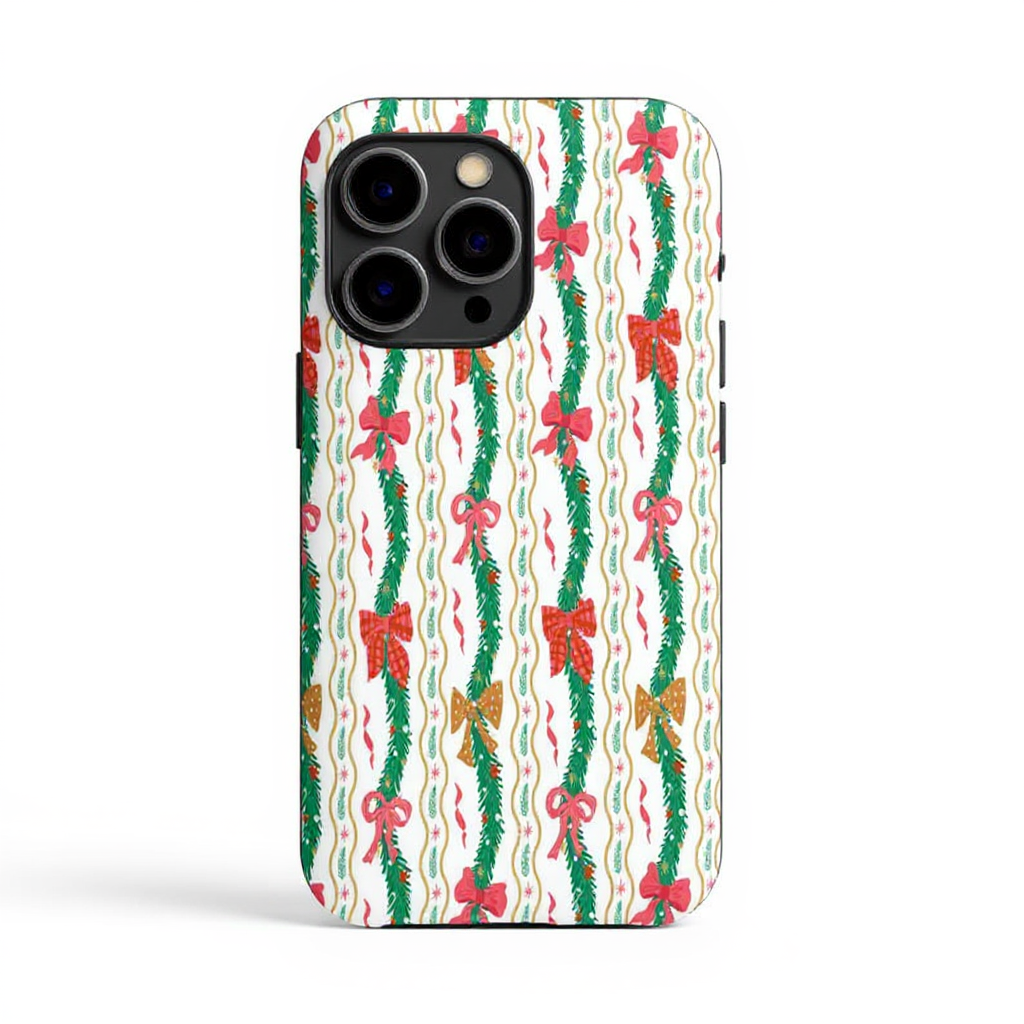 Festive Holiday Bow Pattern Tough Phone Case