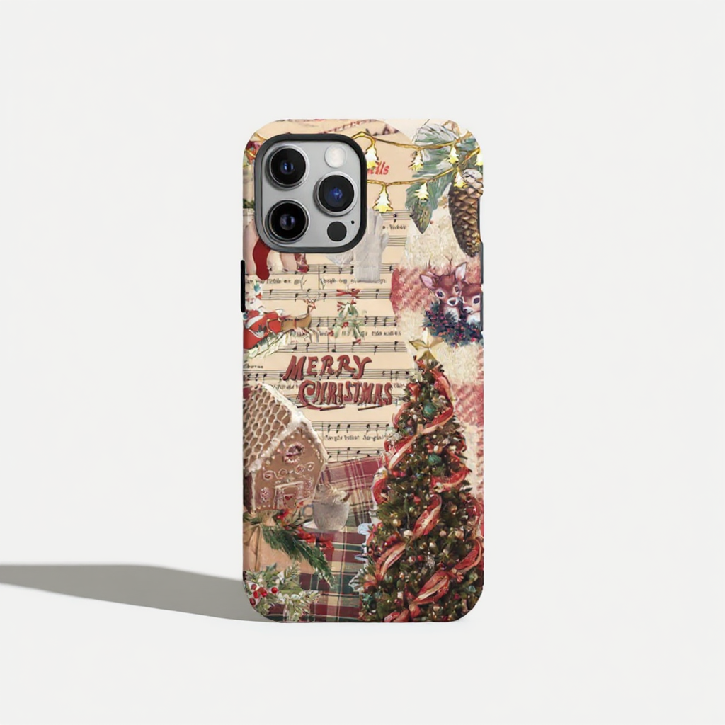 Festive Vintage Christmas Theme Tough Phone Case