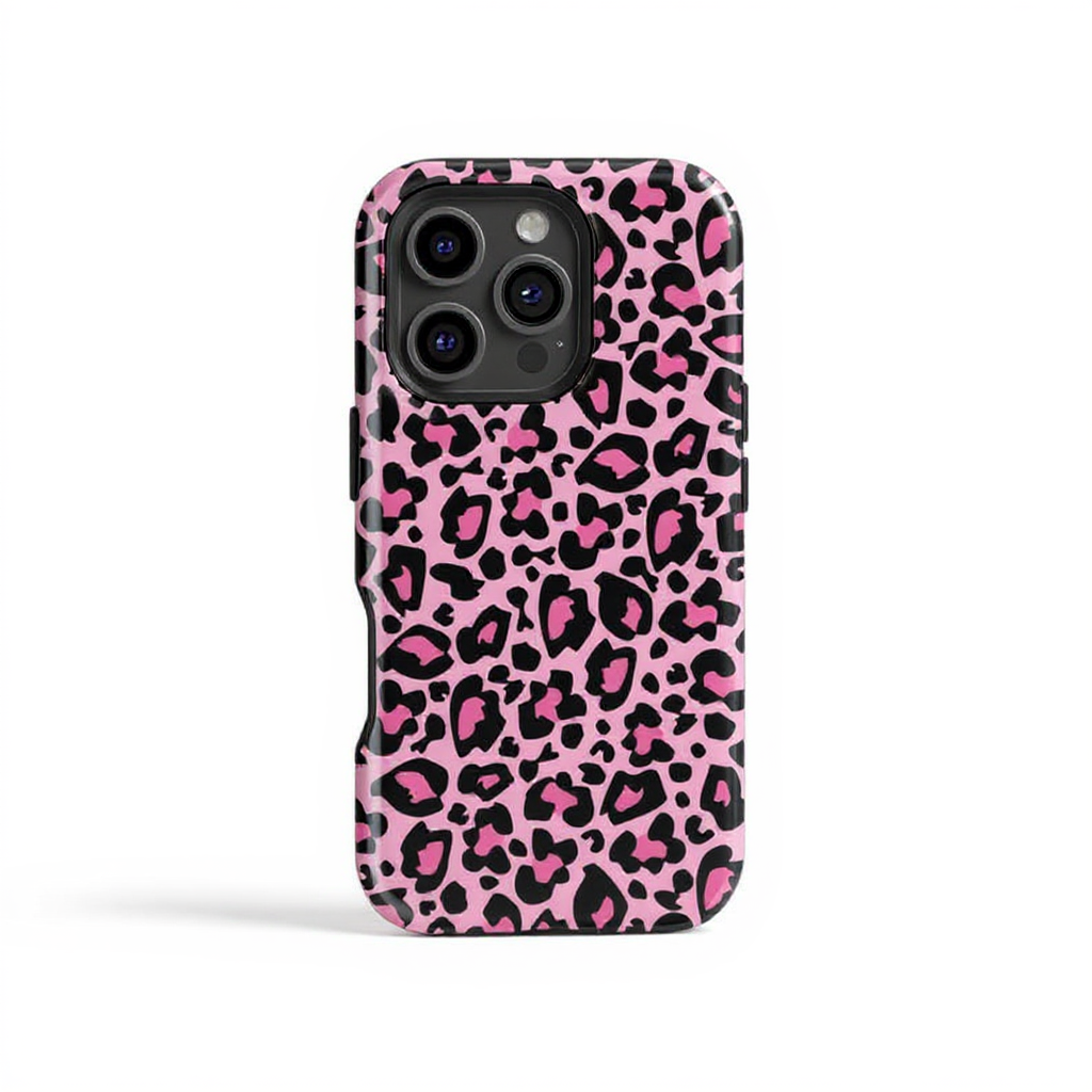 Fierce Pink Leopard Print Tough Phone Case