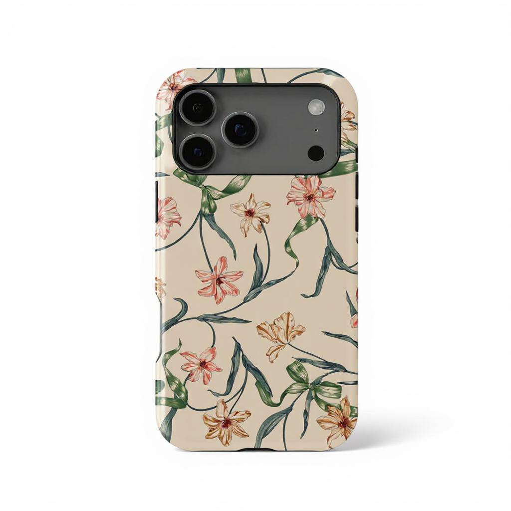 Floral Elegance Beige Tough Phone Case