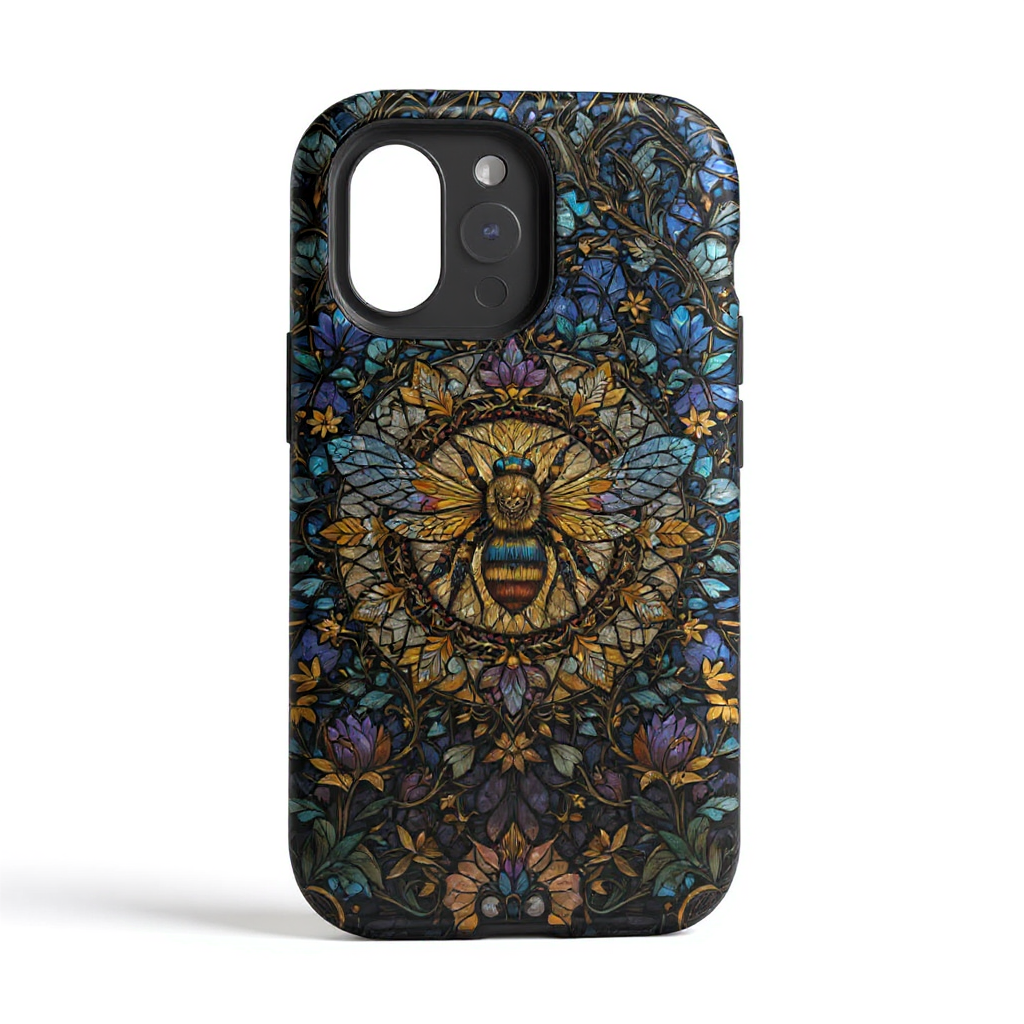 Intricate Floral Bee Art Tough Phone Case