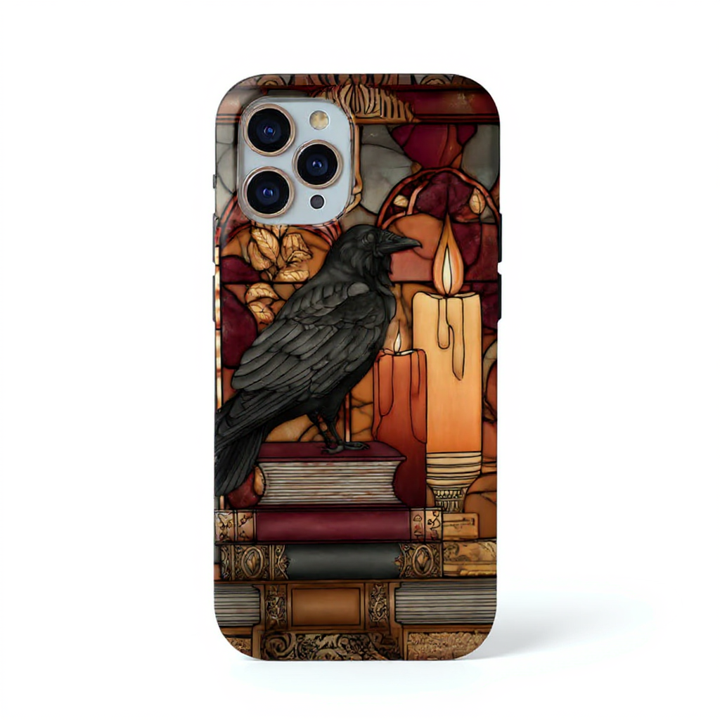 Mystical Raven and Candle Art Tough Phone Case