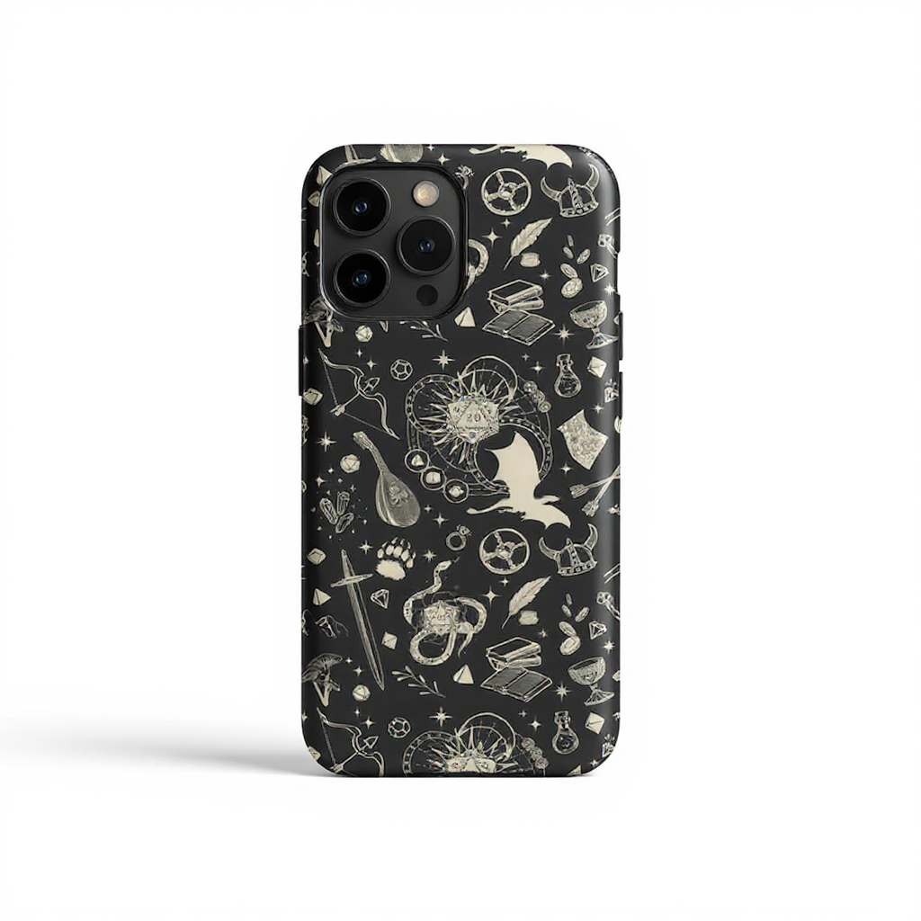 Mystical Symbols Black Design Tough Phone Case