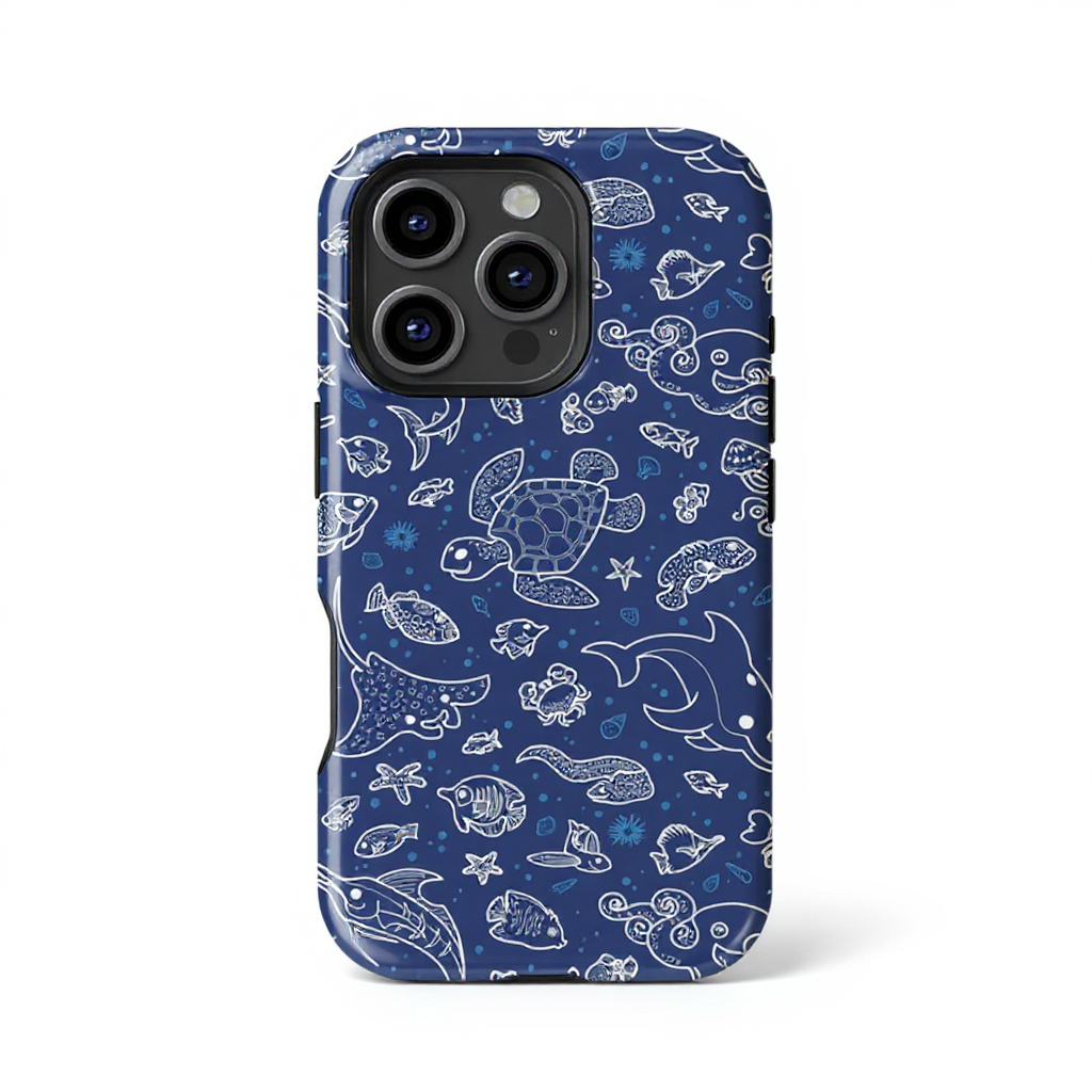 Nautical Ocean Life Design Tough Phone Case