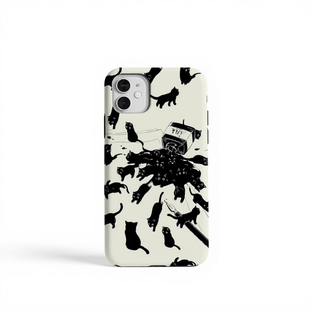 Playful Black Cat Madness Tough Phone Case