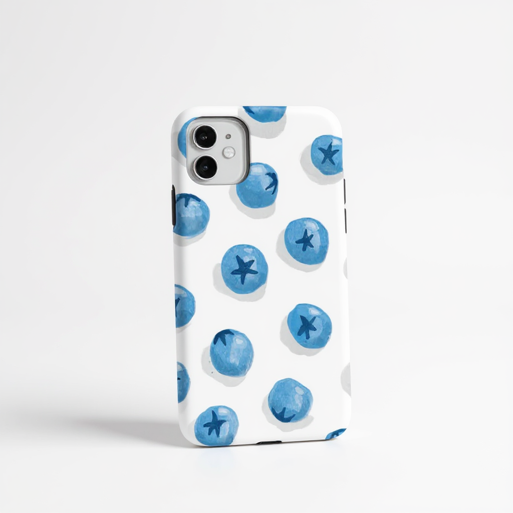 Playful Blueberry Pattern Tough Phone Case