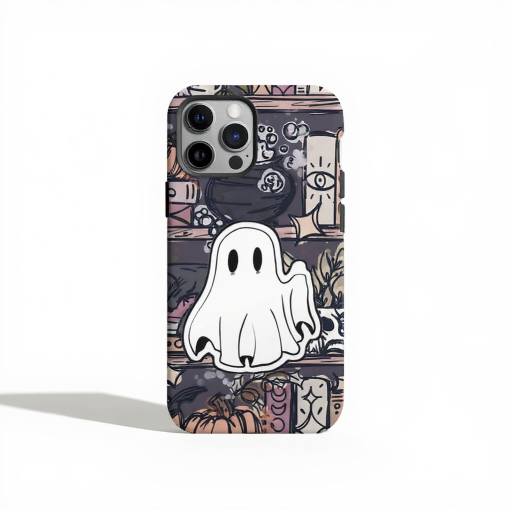 Playful Ghost Theme Tough Phone Case