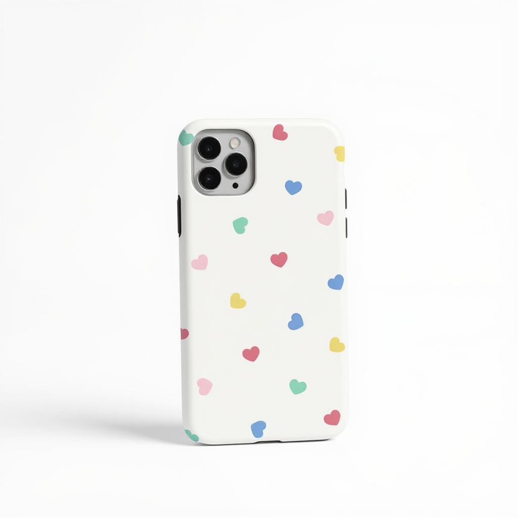 Playful Multicolored Hearts Tough Phone Case