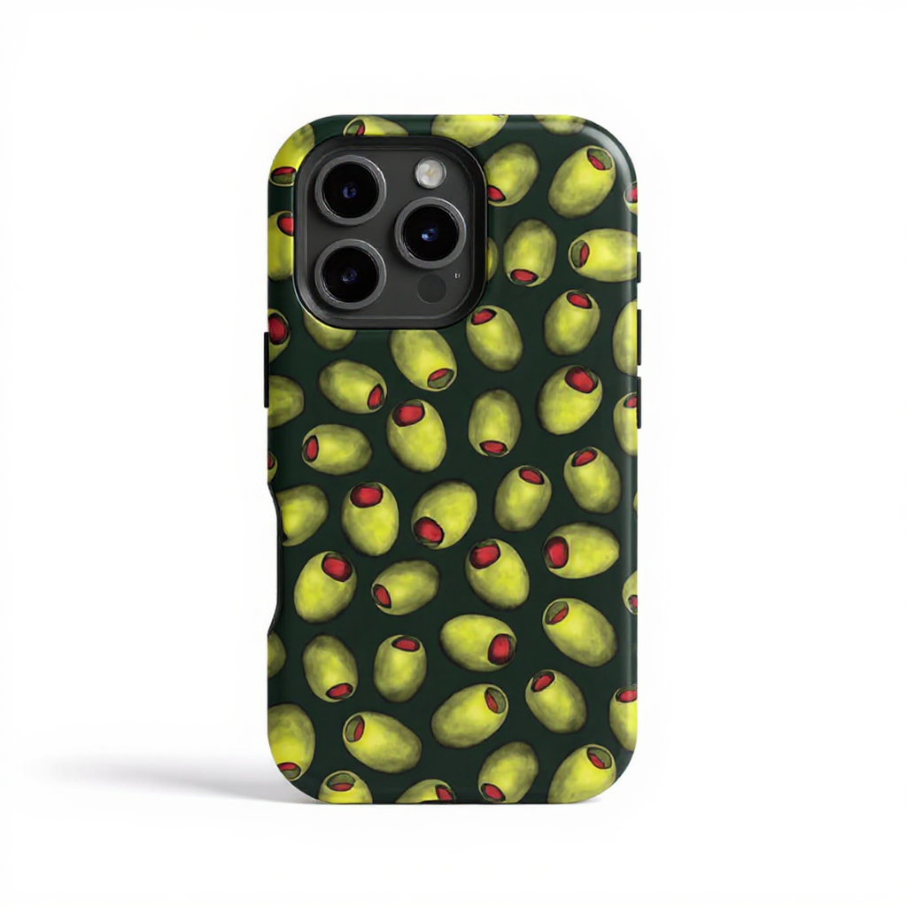 Playful Olive Pattern Tough Phone Case