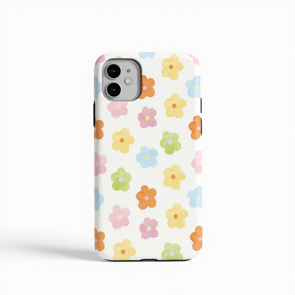 Playful Pastel Floral Pattern Tough Phone Case