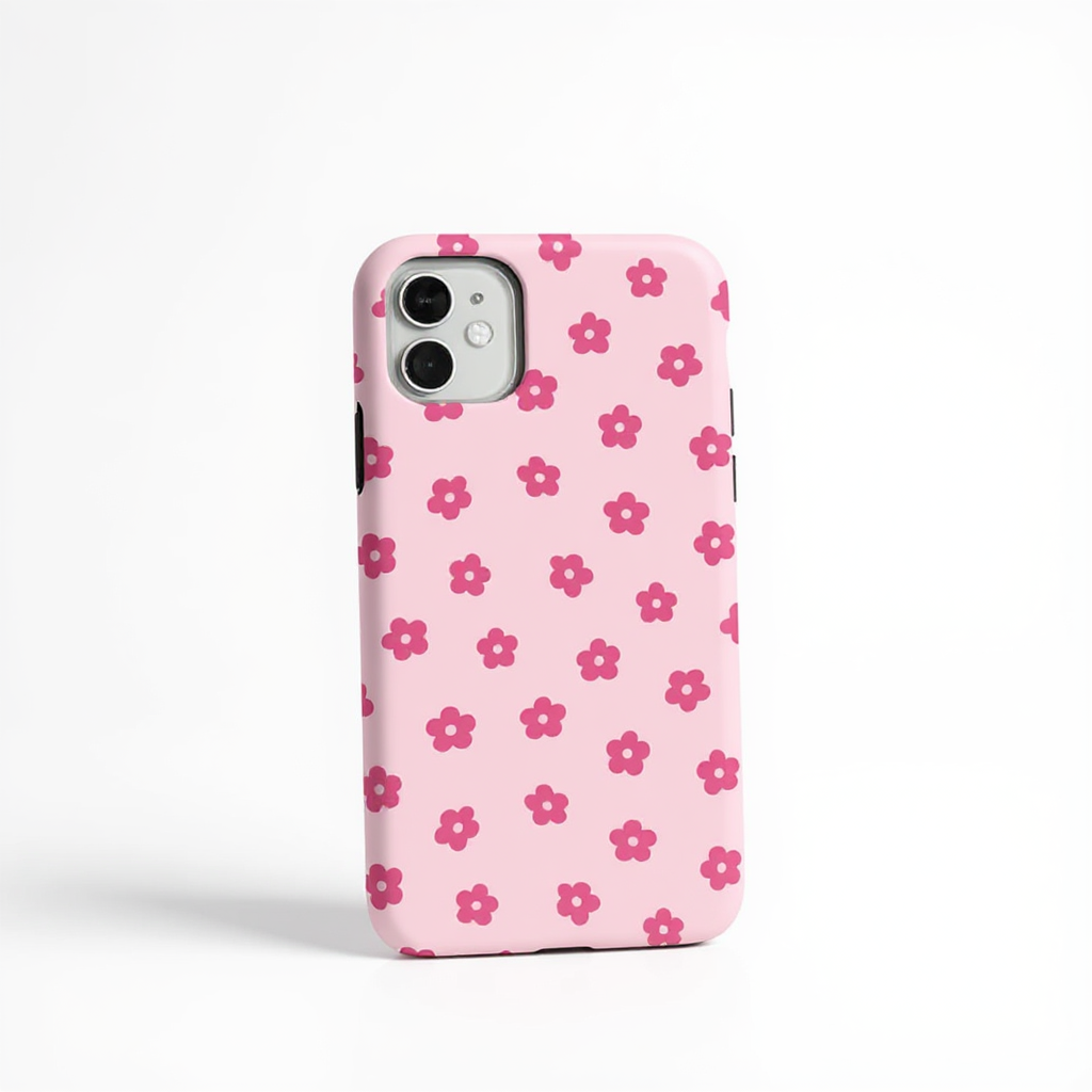 Playful Pink Floral Pattern Tough Phone Case