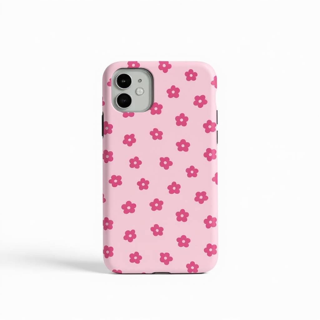 Playful Pink Floral Pattern Tough Phone Case