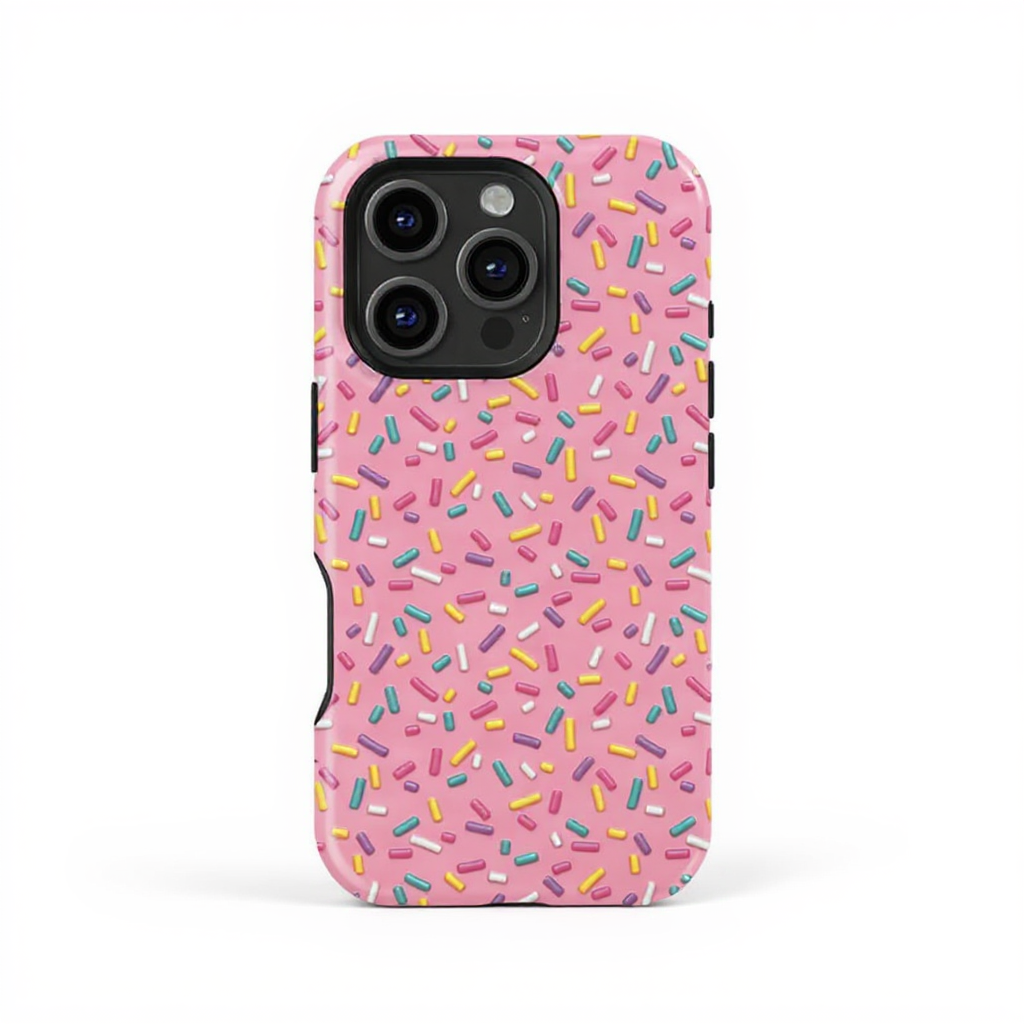 Playful Pink Sprinkles Pattern Tough Phone Case