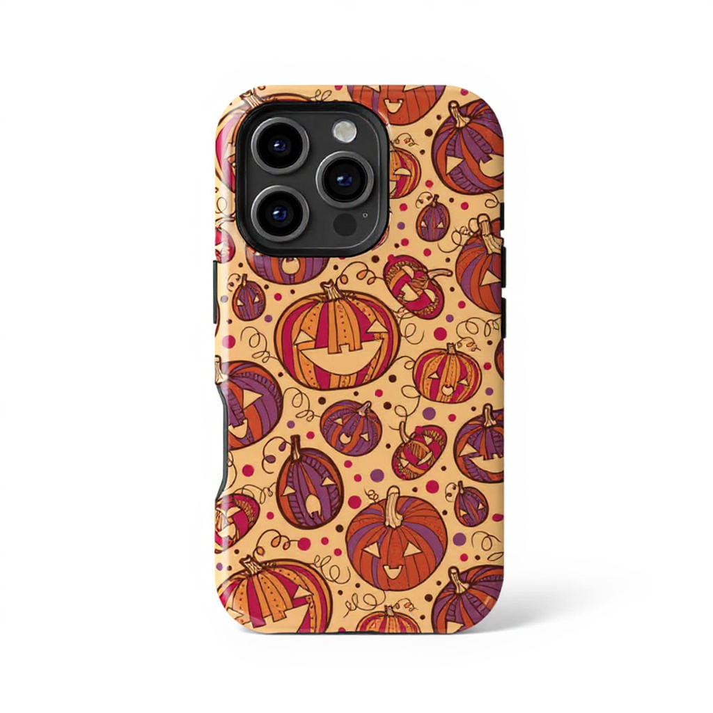 Playful Pumpkin Design Tough Phone Case
