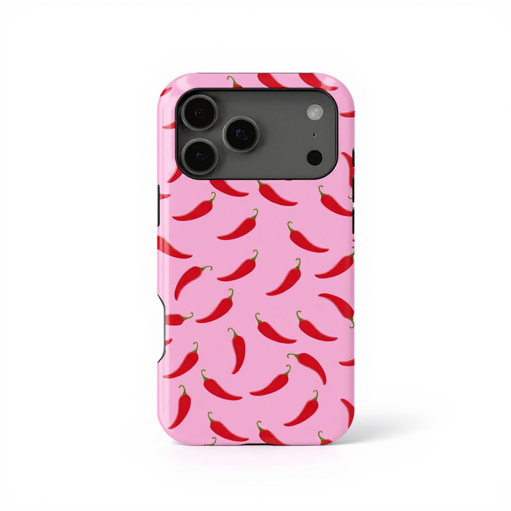 Playful Red Chili Pepper Pattern Tough Phone Case