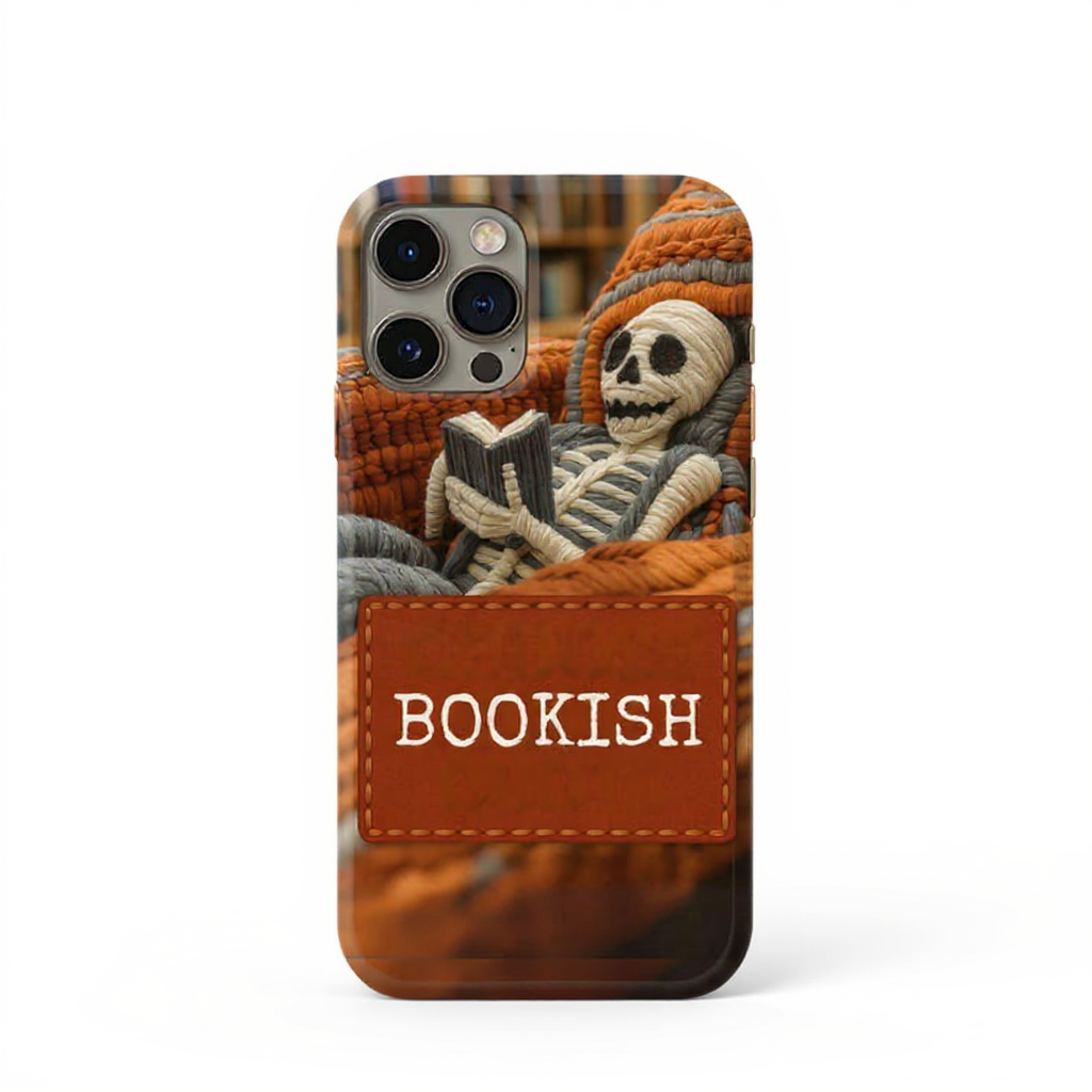 Playful Skeleton Reading Cozy Tough Phone Case