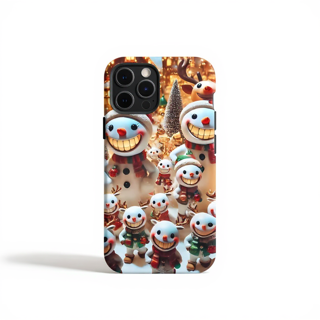 Playful Snowman Family Tough Phone Case