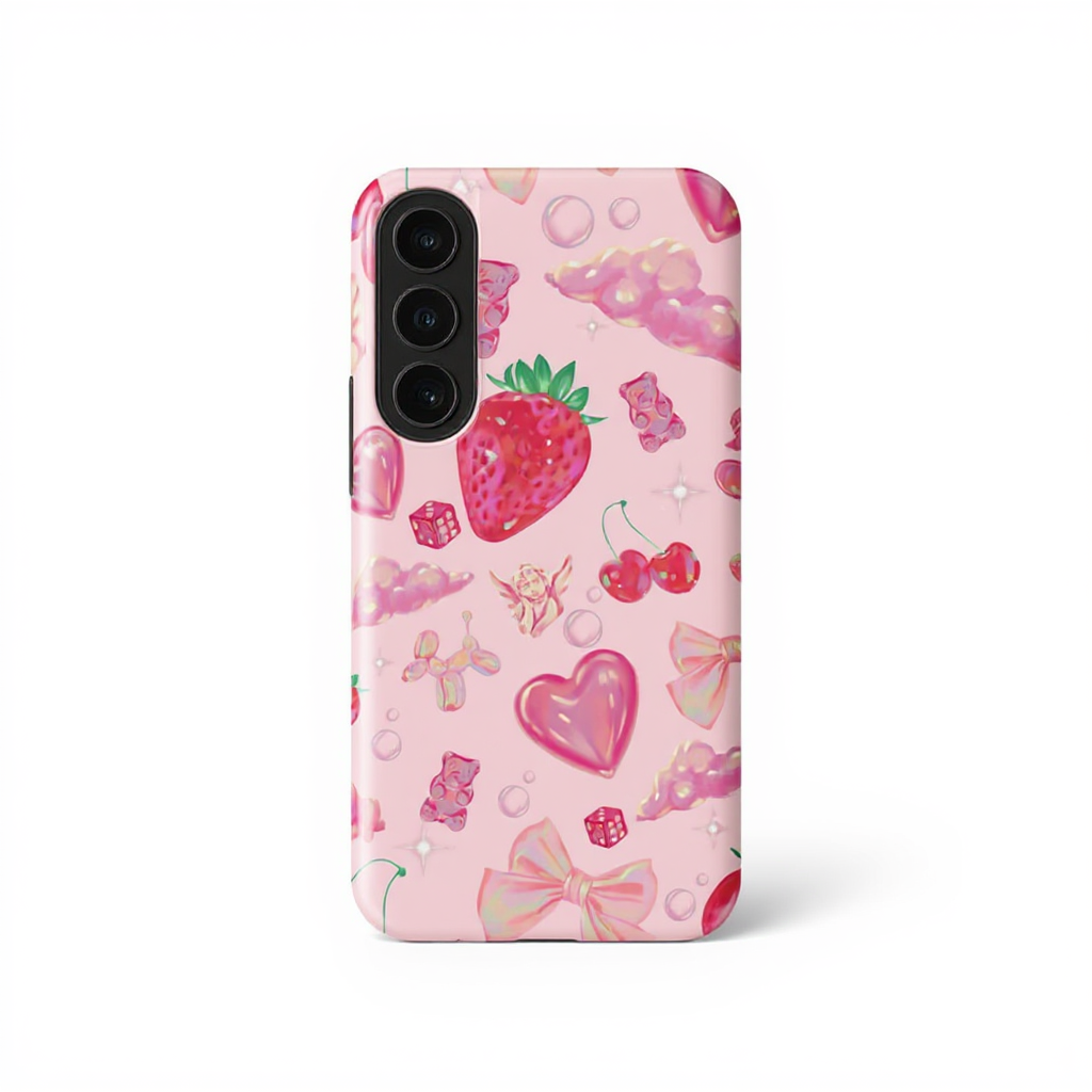 Playful Strawberry Cloud Aesthetic Tough Phone Case