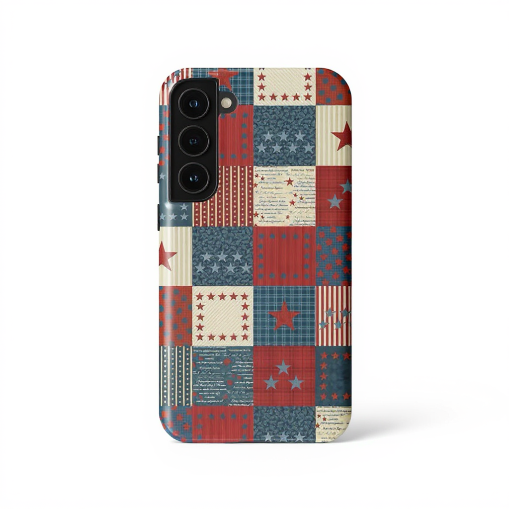 Rustic Americana Patchwork Tough Phone Case