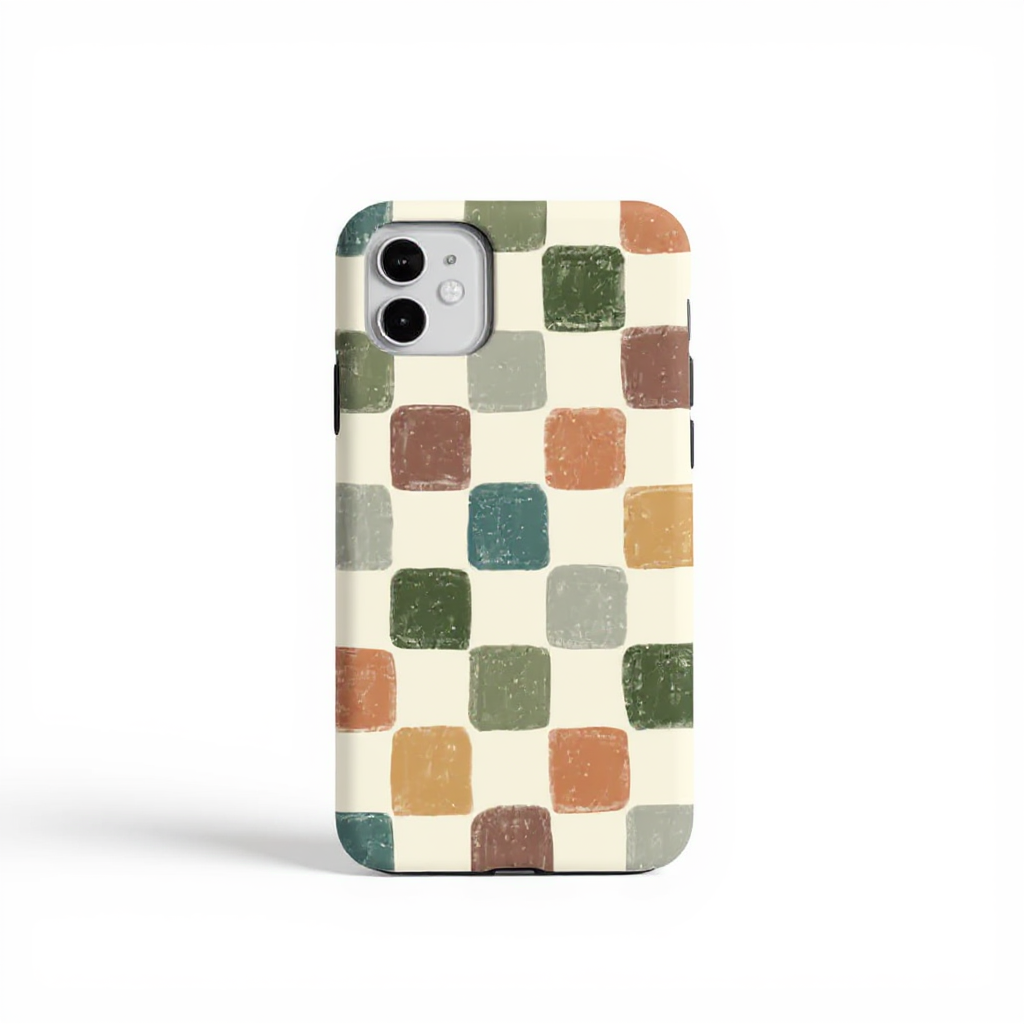 Rustic Color Block Pattern Tough Phone Case