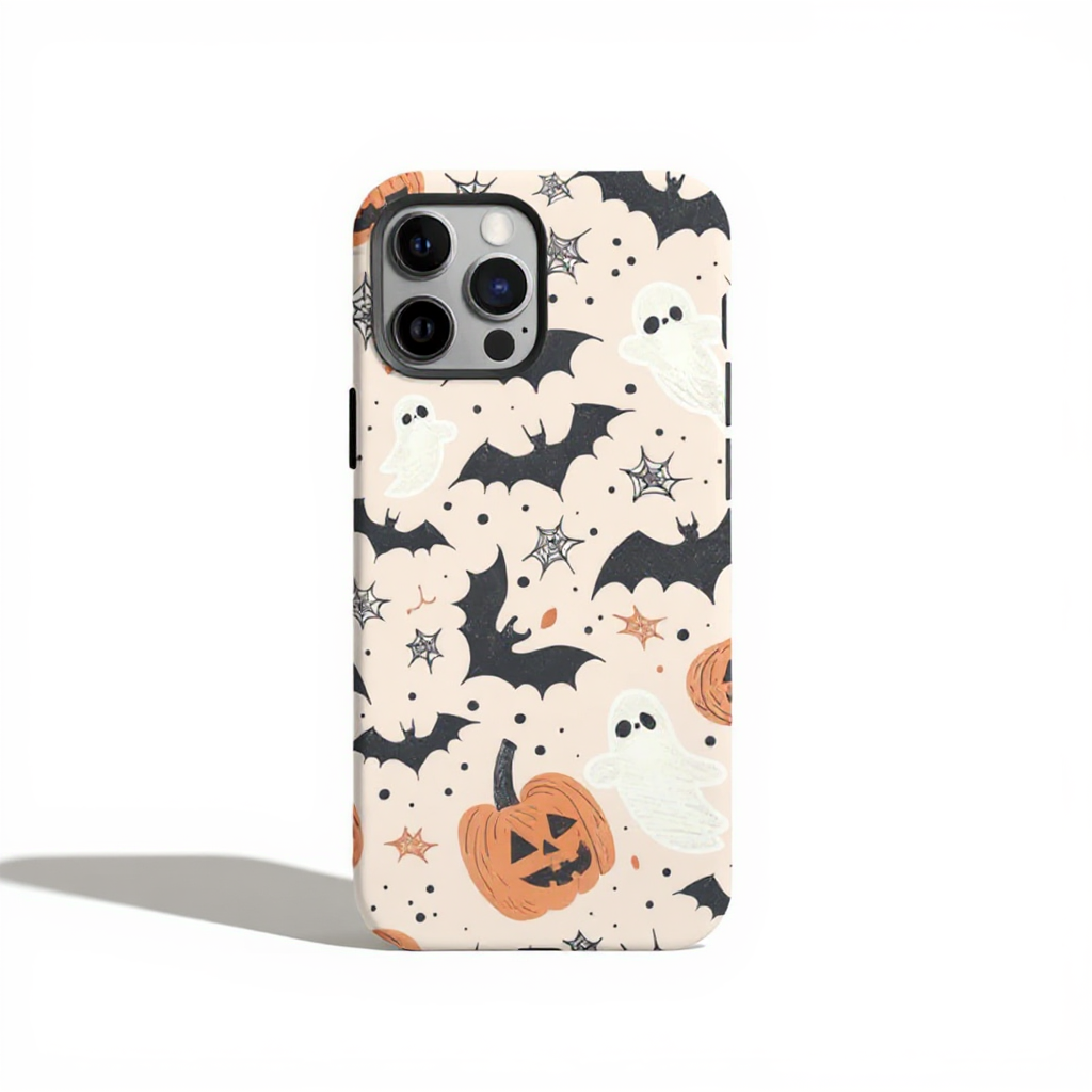 Spooky Halloween Ghosts and Bats Tough Phone Case