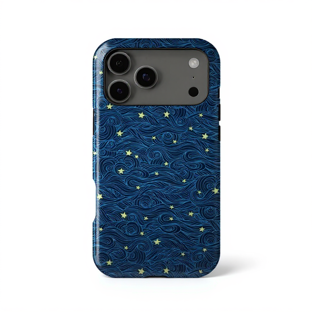 Starry Night Waves Pattern Tough Phone Case