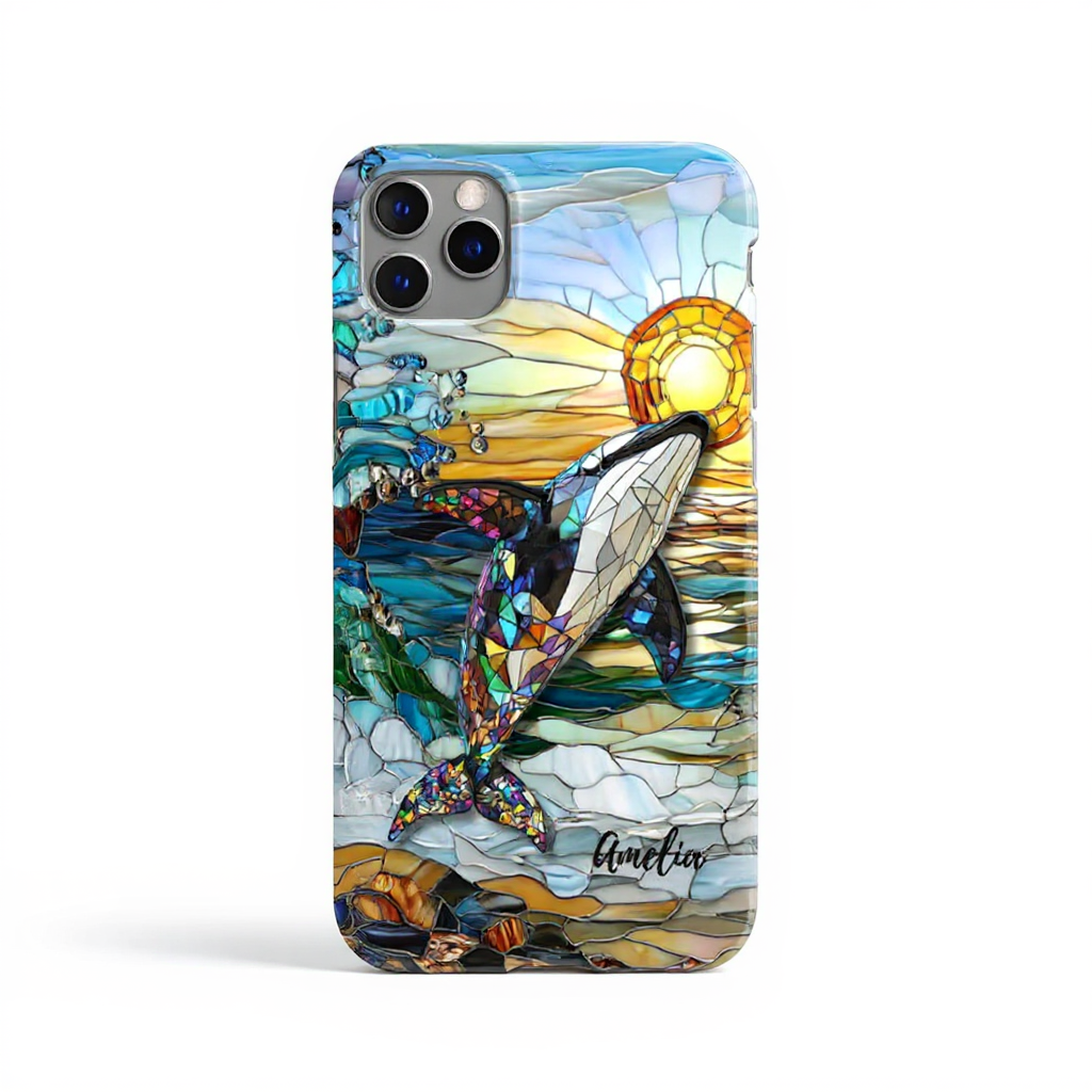 Stunning Whale Mosaic Art Tough Phone Case
