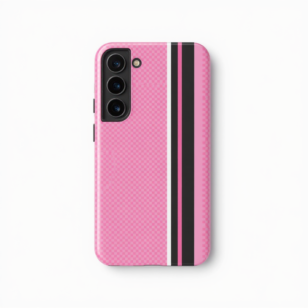 Stylish Pink Stripe Design Tough Phone Case
