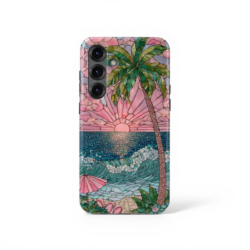 Tropical Sunset Mosaic Tough Phone Case