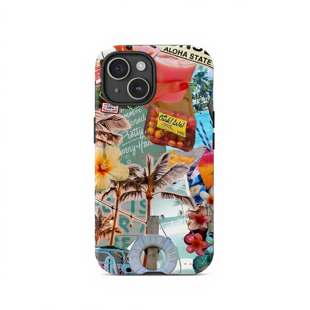 Tropical Vibes Collage Tough Phone Case