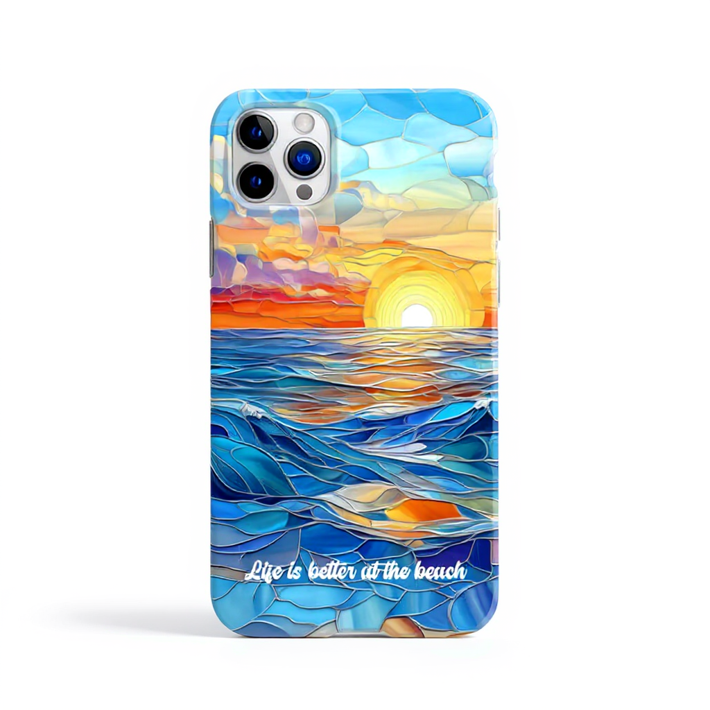 Vibrant Beach Sunset Art Tough Phone Case