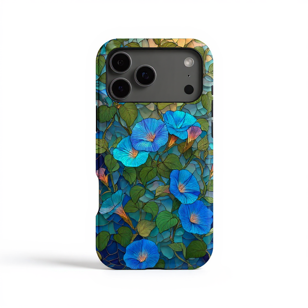 Vibrant Blue Floral Mosaic Tough Phone Case