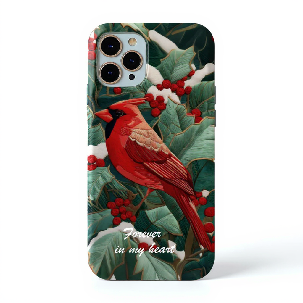 Vibrant Cardinal and Berries Tough Phone Case