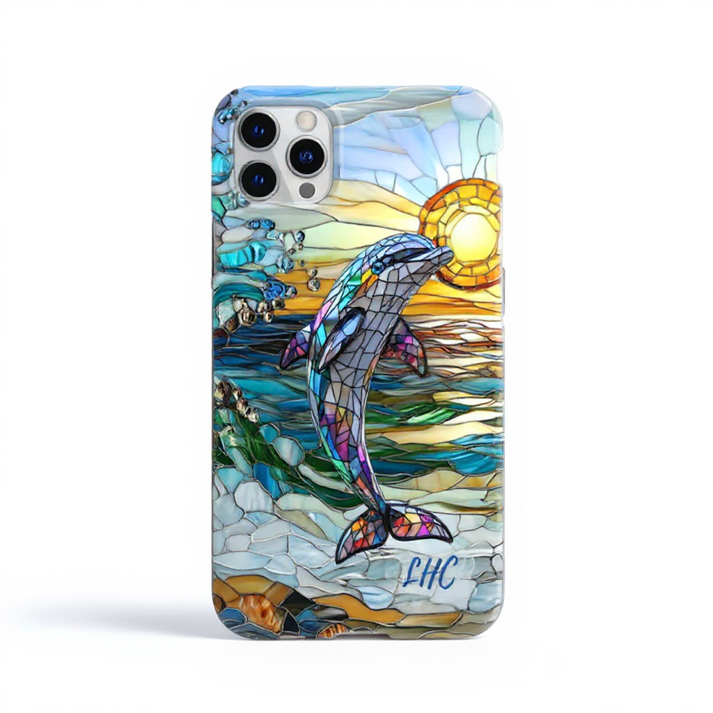 Vibrant Dolphin Mosaic Art Tough Phone Case