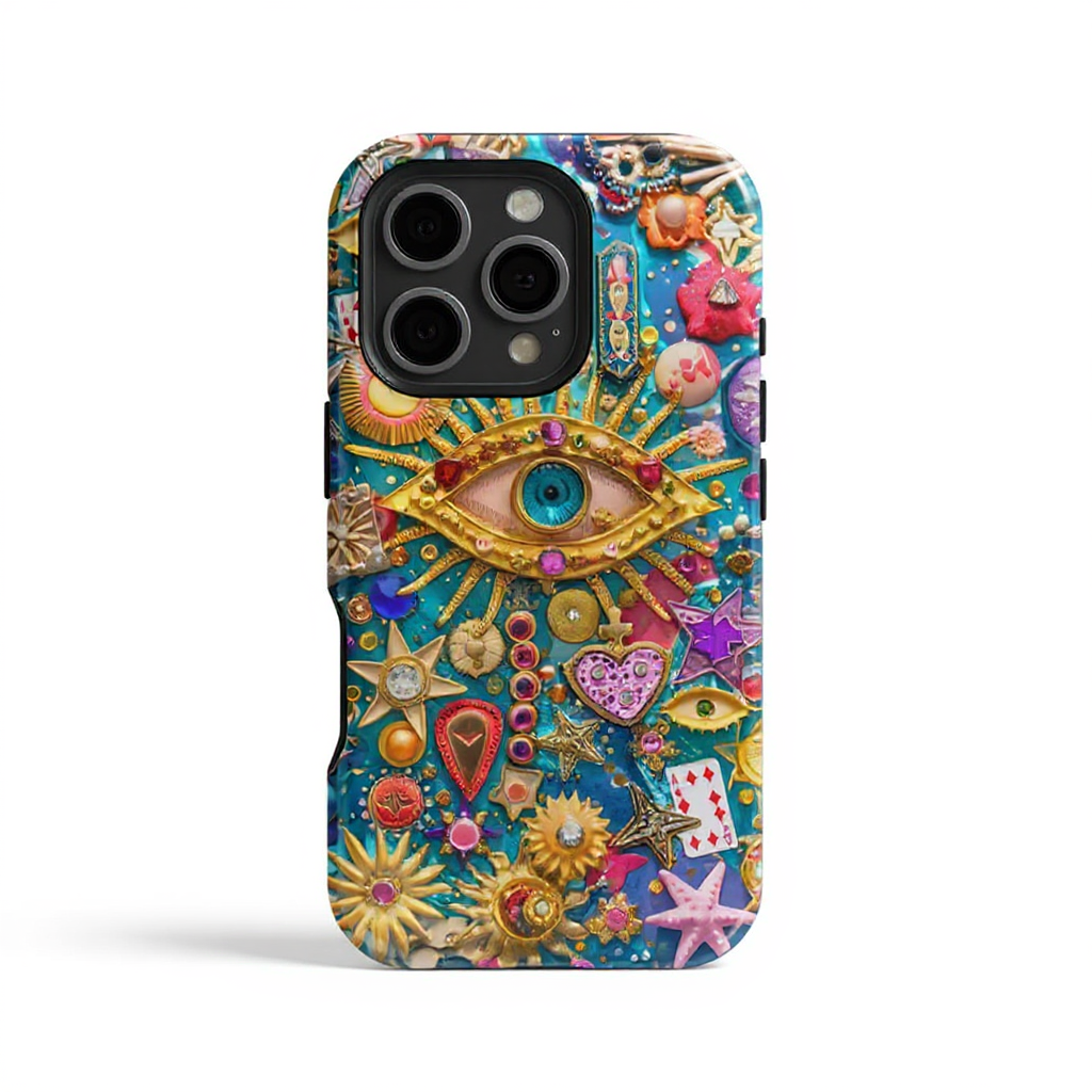 Vibrant Eye and Star Design Tough Phone Case