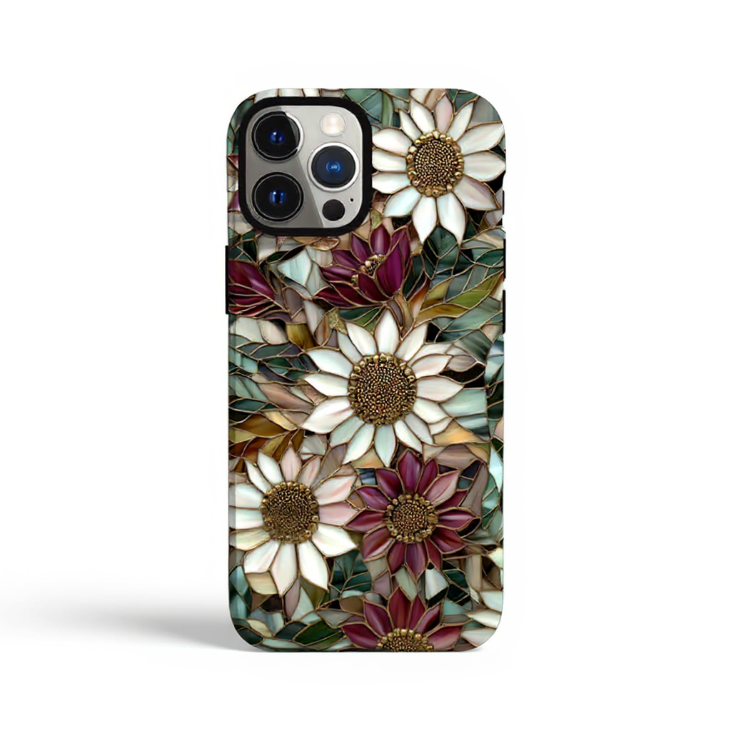 Vibrant Floral Mosaic Design Tough Phone Case